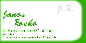 janos rosko business card